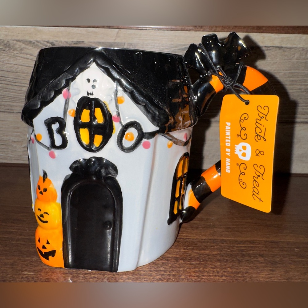 Super Cute 🥰 Halloween 🎃 Grey Haunted House 🏚️ Ceramic Mug by Trick & Treat